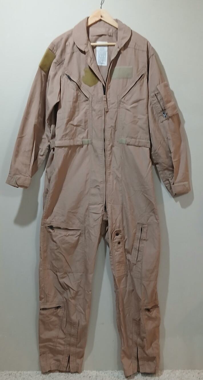 U.S. Military Flight Suit Coveralls Mens 44L Desert Tan CWU-27/P Aramid FR
